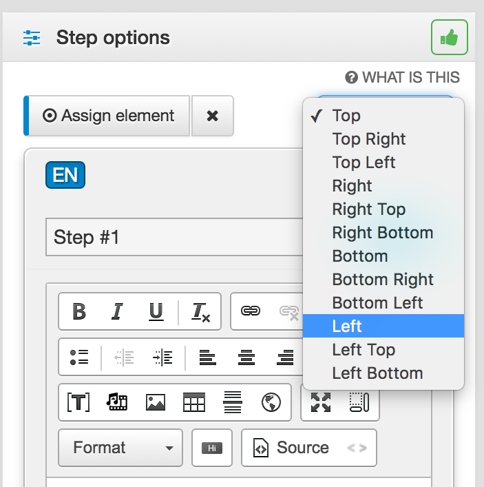 Configure position